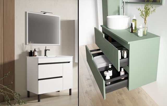Muebles de baño: cómo acertar con medidas, patas o suspendido, y acabados