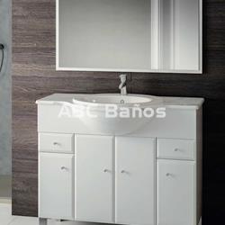 Mueble de baño BISEL blanco con opciones de lavabo y encimera - Imagen 1