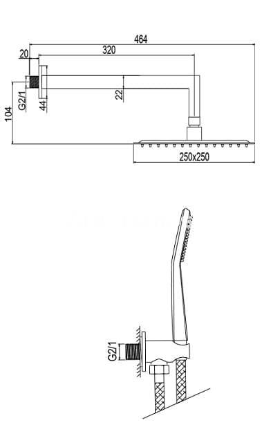 KIT DUCHA PARA EMPOTRAR EN PARED BLACK 1 C CON MONOMANDO EN NEGRO - Imagen 3