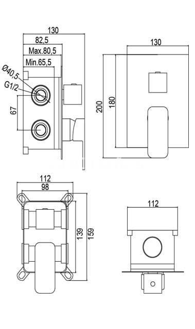 KIT DUCHA PARA EMPOTRAR EN PARED CHROME 1 CON MONOMANDO - Imagen 2