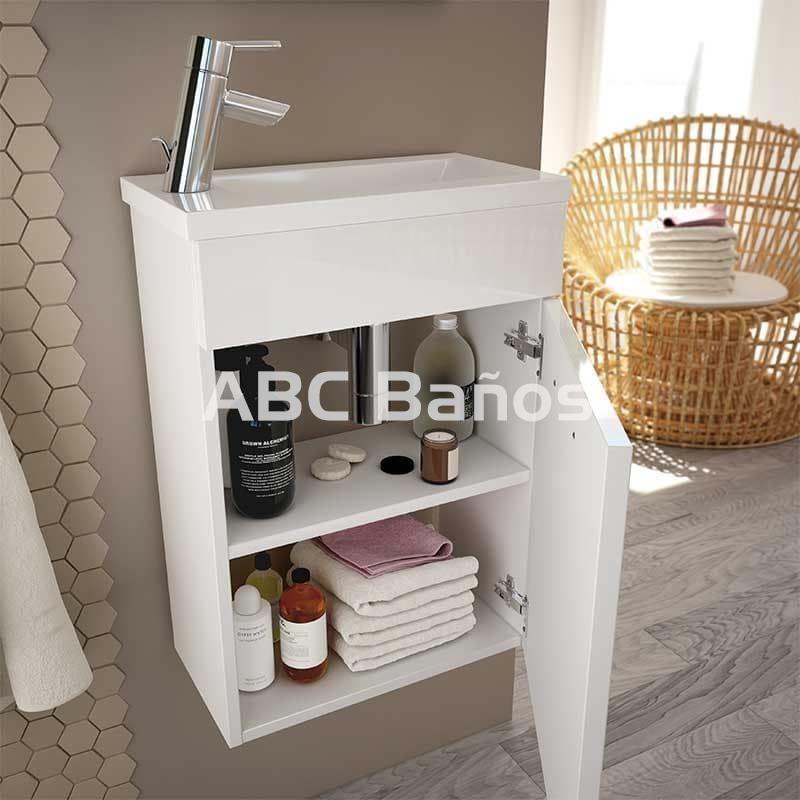 Mueble de baño SUECA 40x22 (fondo reducido) con lavabo - Imagen 2