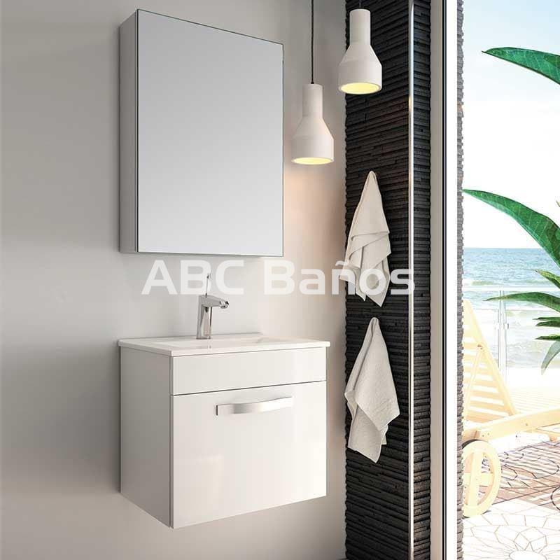 Mueble de baño suspendido MARBELLA 50x40 blanco con lavabo - Imagen 1