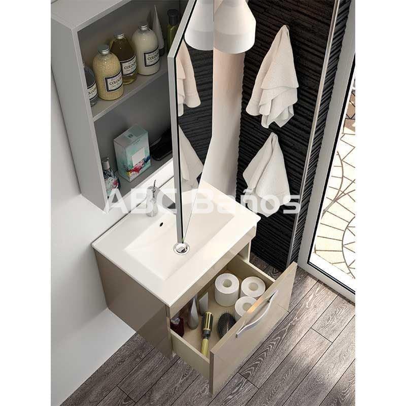 Mueble de baño suspendido MARBELLA 50x40 blanco con lavabo - Imagen 2